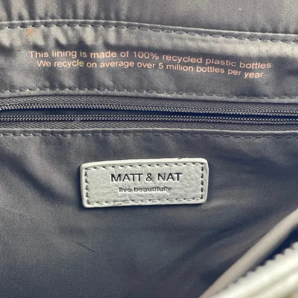 Matt & Nat Gray Pebbled Laptop Zip Crossbody Tote Shopper Messenger Handbag OS - Image 5