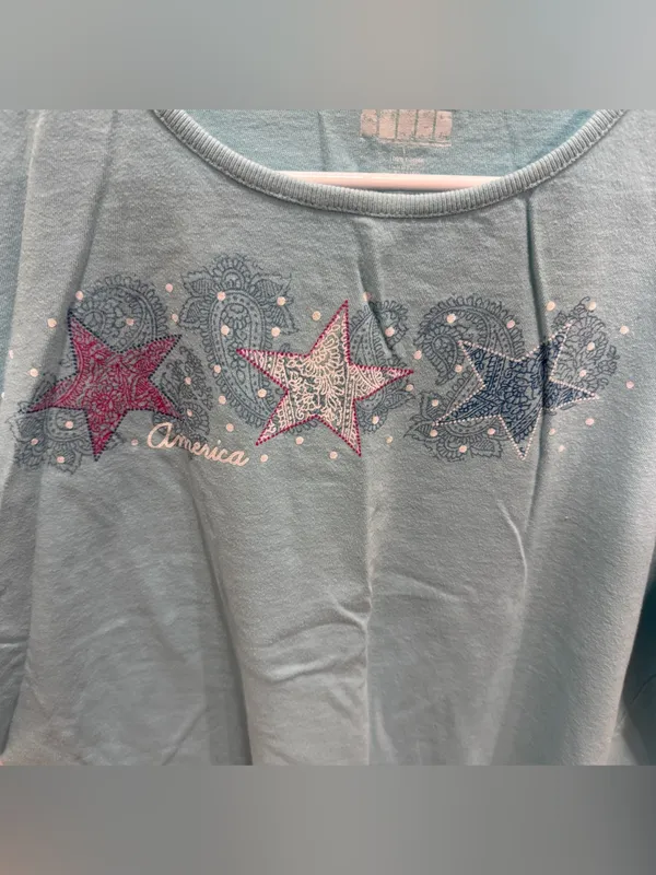 Vintage Blue "America" Stars Short Sleeve - Image 3