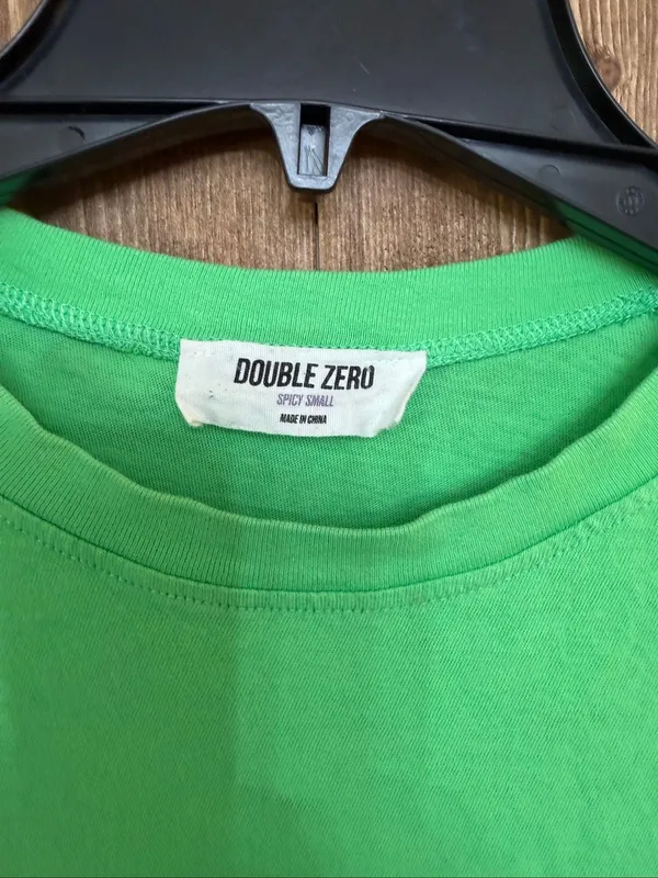 Double Zero Women’s S Green Crop Top Short Sleeve Crew Neck Basic Tee (9331) - Image 3