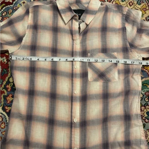 Rails Cotton Button Down Plaid Western Long Sleeve Shirt Small Purple‎ - Image 6