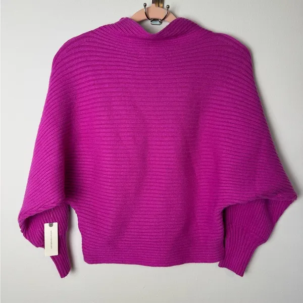 NWT By Anthropologie Kendall Hot Pink Off Shoulder Sweater S - Image 8