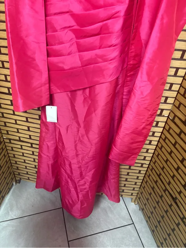 Morilee by Madeline Gardner pink strapelsss gown and shawl size 10 - Image 5