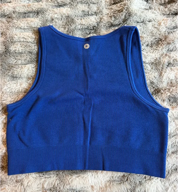 90 Degrees by Reflex Seamless Raya Crop Tank - Blue M - Image 2