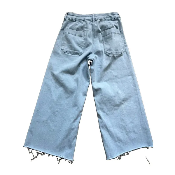 Maeve High-Rise Crop Wide-Leg Welt Pocket Jeans Size 29P Light Wash Raw Hem - Image 2