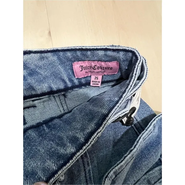 Juicy Couture NWT Size 25 XS Blue Denim Belted Cotton Cargo Miniskirt Retro Y2K - Image 9