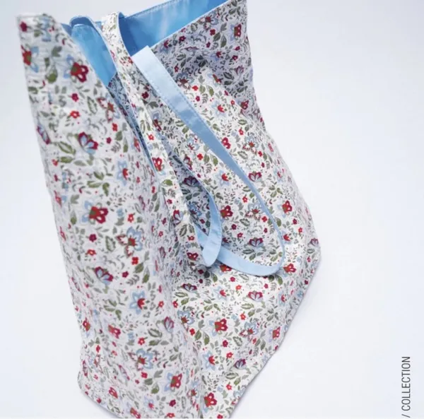 ZARA Reversible Floral Print Tote Bag - Image 3