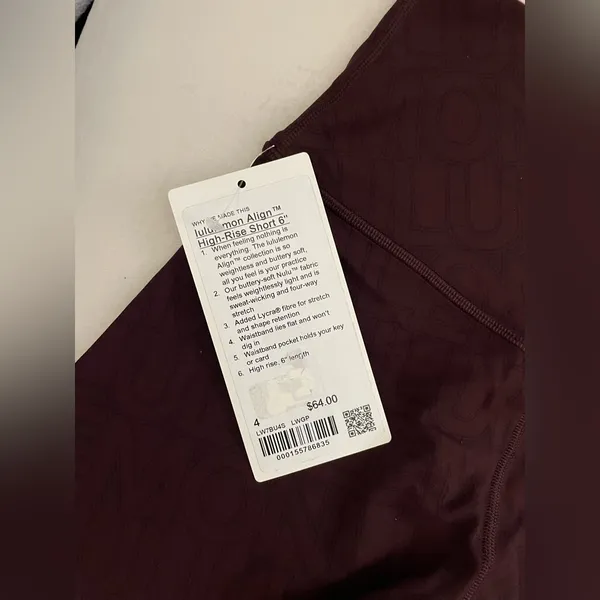 Lululemon NWT Align High Rise Shorts 6” Workmark Graphic Midnight Plum Size 4 - Image 10
