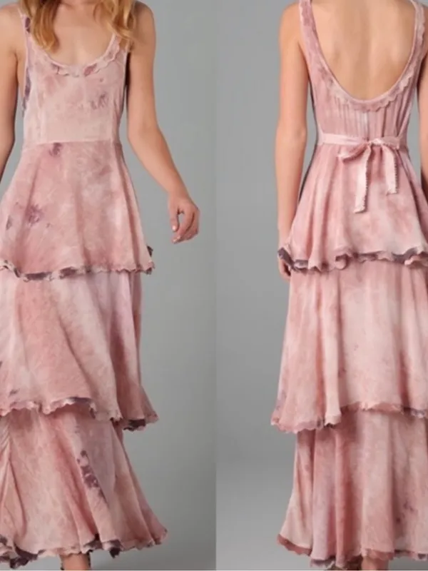 Free People New Romantics Boho Maxi Tie Dye Dress - Image 2