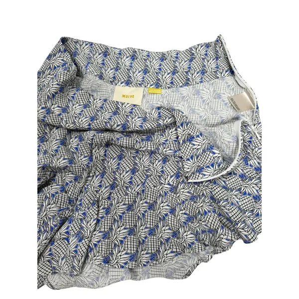 Maeve Anthropologie Pineapple Print Ruffle‎ Hem Shorts Blue White Women Size 0 - Image 4