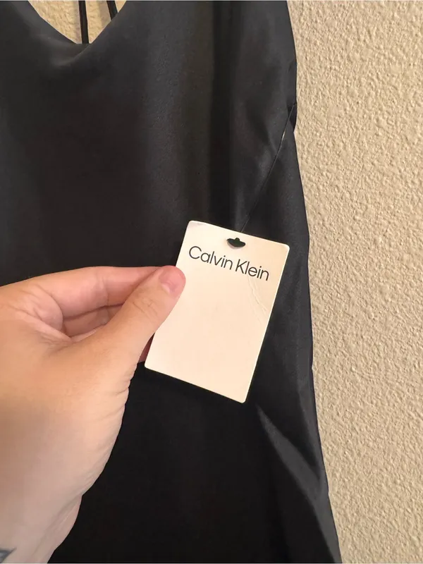 NWT Calvin Klein Black Strapback Slip Dress - Image 3