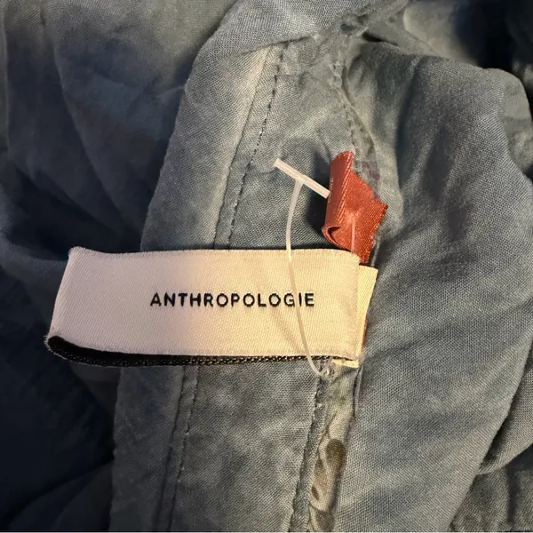 Anthropologie Pilcro Kimberly Maxi Dress Small Blue Chambray Button Front - Image 8