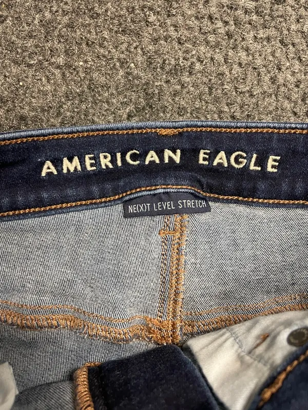 American Eagle Hi-Rise Shortie shorts denim distressed cut off size 4 - Image 2