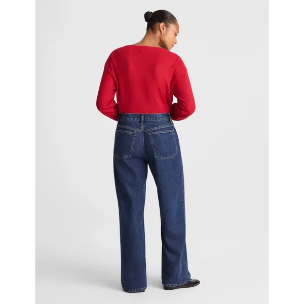 NEW Madewell Curvy Low-Slung Baggy Jeans in McKinney Wash Blue Rigid US 27 - Image 4