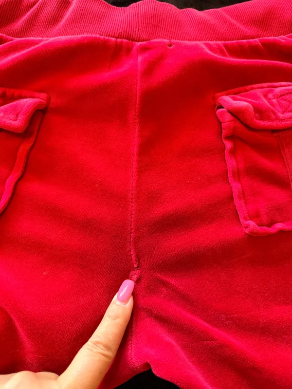 Sarah Johnson Y2K Red Velour pants, pull up elastic waist, Juicy inspo sz M - Image 8