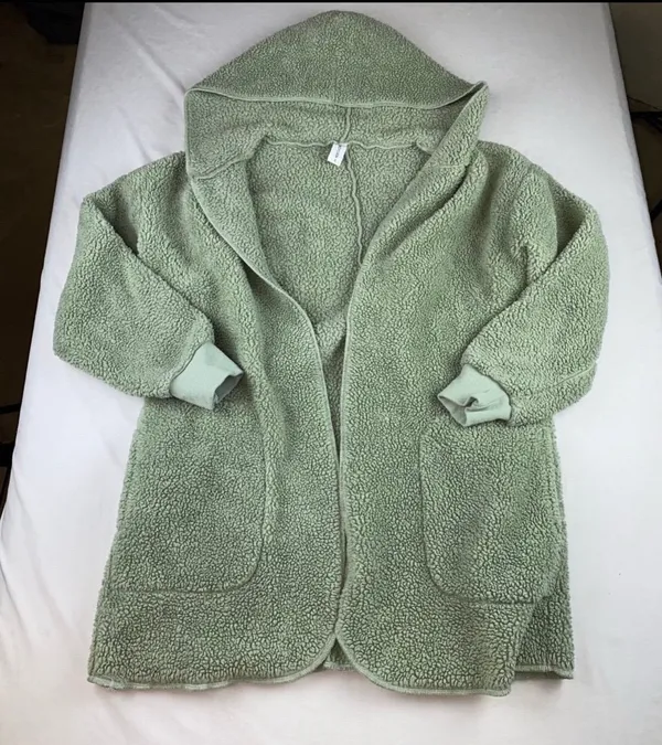 Fuzzy sweater cardigan Green - Image 3