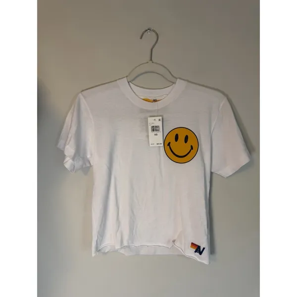 Aviator Nation Smiley Tee Short Sleeve T-shirt Yellow White Size XS $83 - Image 3