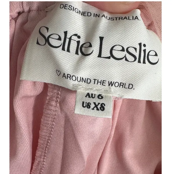 Selfie‎ Leslie Spring Bloom Tied Shoulder Embellished Mini Dress Pink Size XS/2 - Image 6