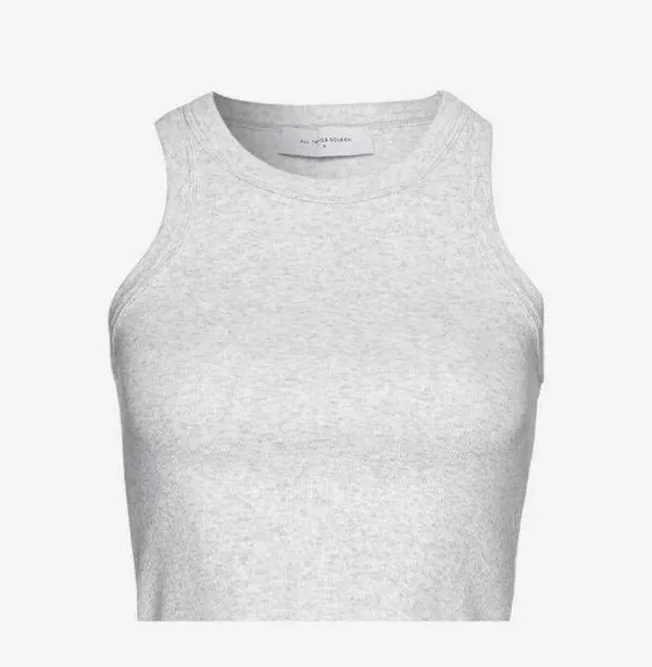 All Things Golden Ribbed Muscle Crop Gray - Image 4