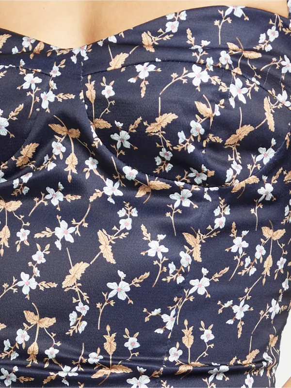 NWT few moda Cordelia Top size small S navy floral O.p.t Tibi tie shoulder tank - Image 5