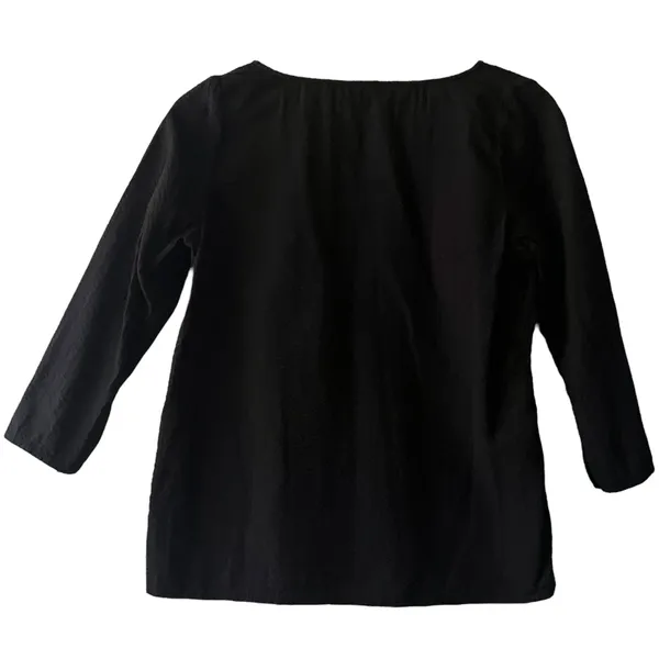 Fresh Produce Black‎ Tunic Top Size S Cotton V Neck Long Sleeve Casual - Image 3