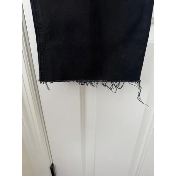 Reformation‎ Liza High Straight Jean Black Destroyed Distressed Raw Hem Size 28 - Image 3
