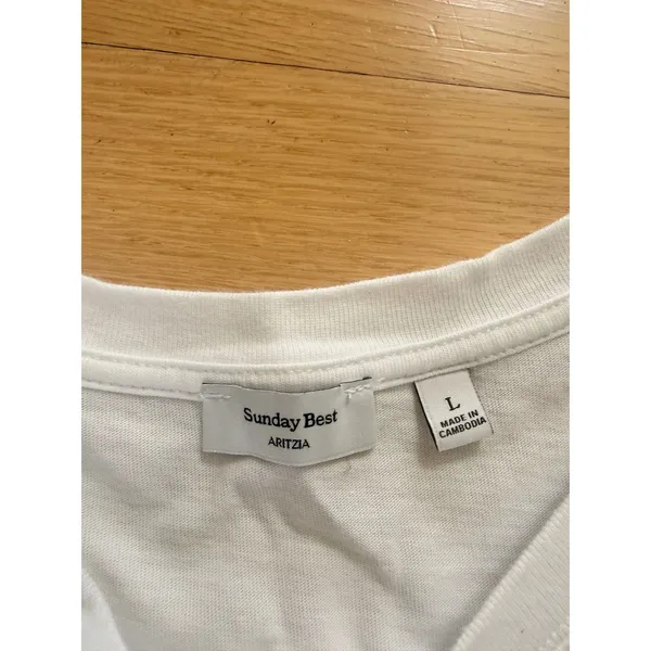 Sunday Best Aritzia White Golf Club Graphic Cotton T-Shirt Womens Large L - Image 3