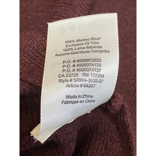 Aritzia Wilfred 100% Merino Wool Brown Knit Long Sleeve Crop Sweater Top Sz XXS - Image 4