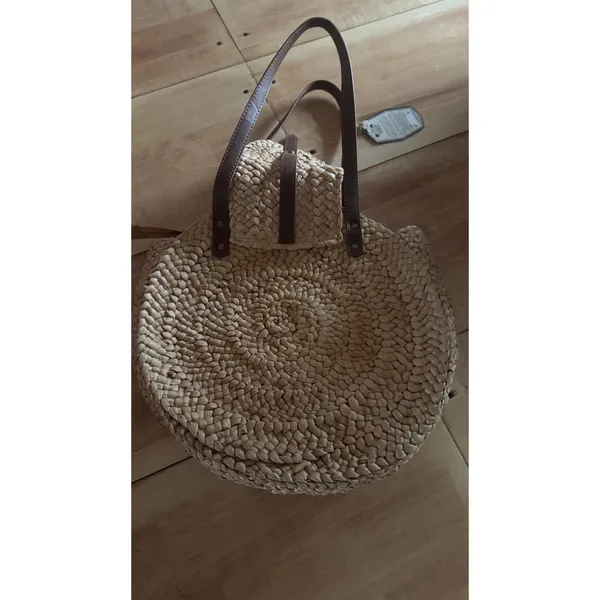 Sun N Sand Round Straw Tote Bag Tan Woven Boho Shoulder Bag‎ NWT - Image 6