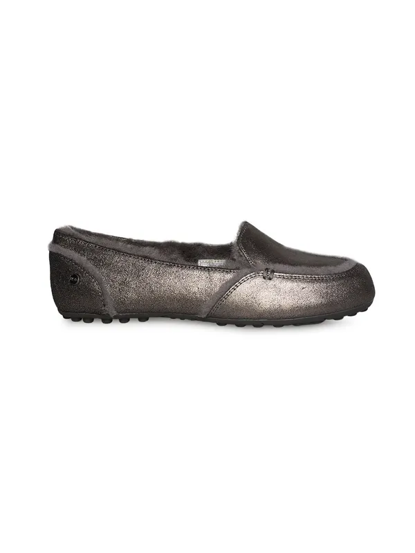 UGG Women's Metallic Charcoal Faux-Fur Lined Moccasin - Image 2