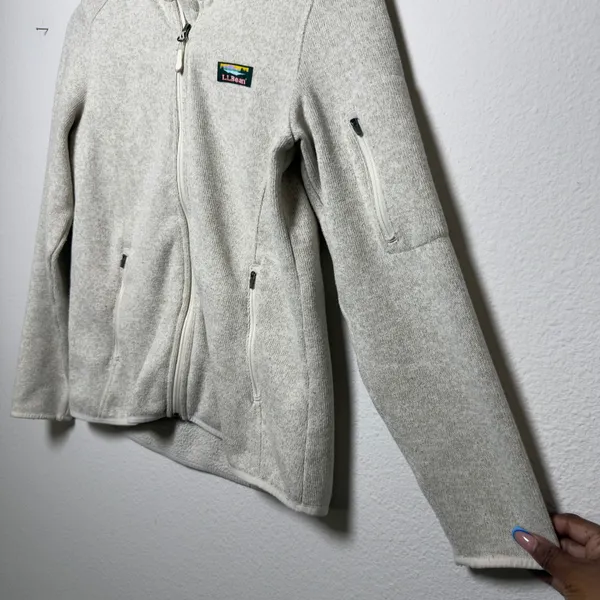 L.L. Bean‎ Womens Sweater Fleece Full-Zip Jacket M Sailcloth Gorpcore Granola - Image 5