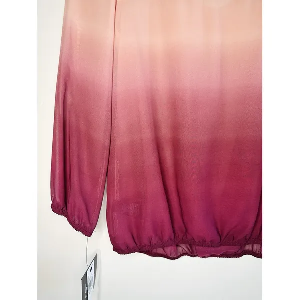 By & By Sheer Ombre Blouse M Pink Burgundy‎ Lace Back Whimsigoth Fairy Pixie NWT - Image 10