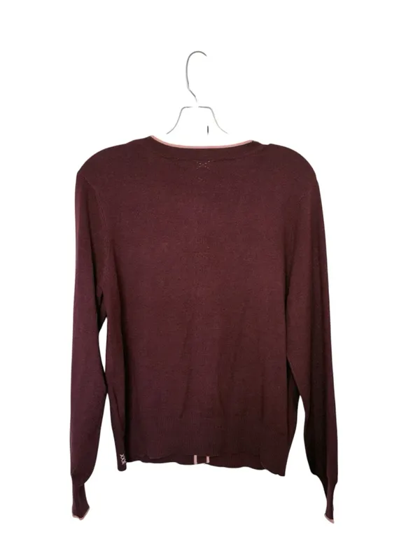 Scotch‎ Soda Amsterdam Medium Burgundy Pink Lined Preppy Cardigan Grandpacore - Image 3