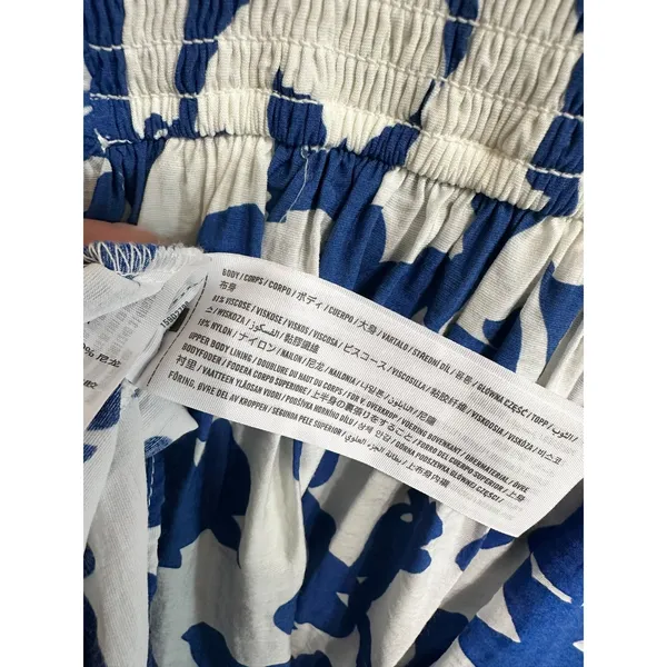 Abercrombie & Fitch Emerson tiered‎ maxi blue white dress XS Sleeveless - Image 6