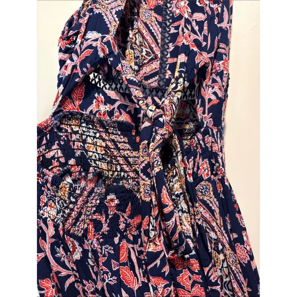 Abel the Label Anthropologie Vienna Halter Floral Maxi Dress Blue Pink Size S - Image 8