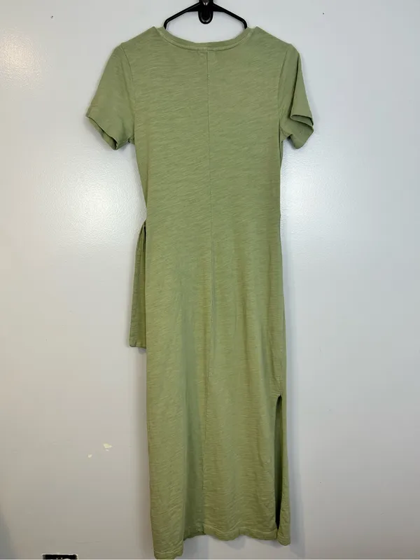 Nation LTD Lavi Tie Front Sage Green Cotton Maxi T-Shirt Dress Size XS - Image 7