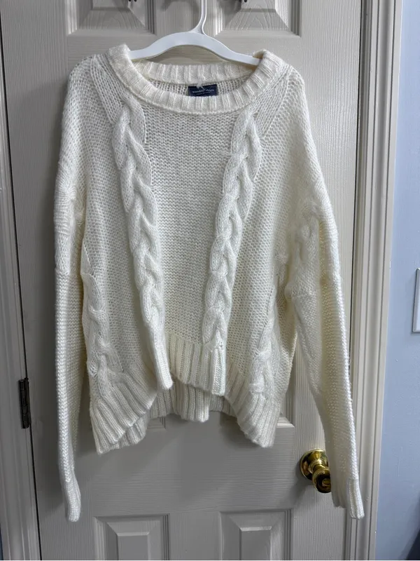 Women's Wooden Ships Aspen Cropped Cable Crew Chunky - Image 2