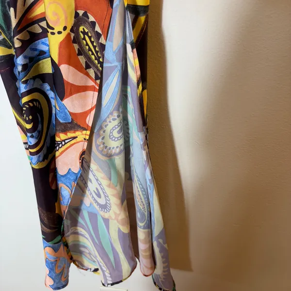Zara Paisley Floral Print One Shoulder‎ Midi Dress Asymmetric Party Size XS - Image 11