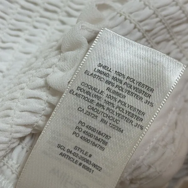 Wilfred Wistful white Blouse - Aritzia V neck‎ sheer sleeves smocked bodice M - Image 11