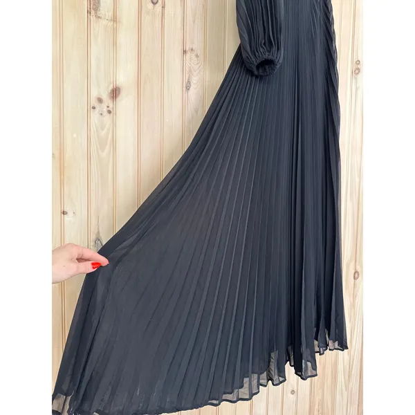 NWT Lulus Divine Charm Black Pleated One-Shoulder Maxi Dress Holiday Gala Size M - Image 5