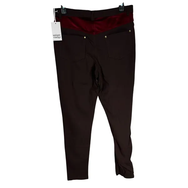 Unique Vintage Brown Velvet Studded Western Style Pants XL 14‎ - Image 8