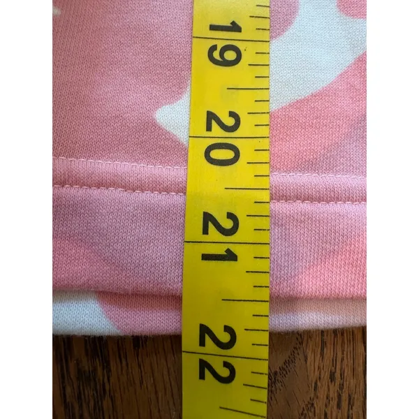 Adidas Womens Pink Camo Cropped Sweatshirt 3-Stripe Pullover Large DA28190 - Image 4