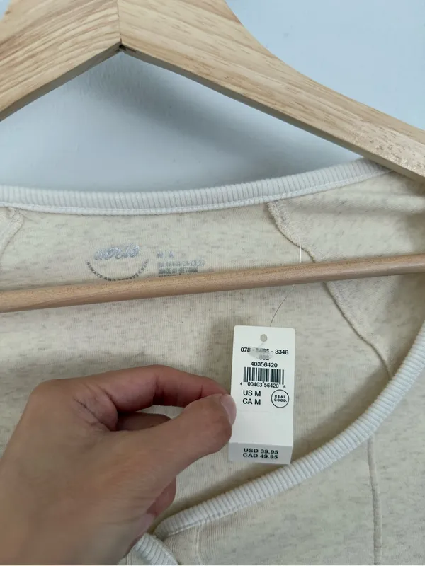 Aerie Medium NEW Henley Bodysuit Long Sleeve Neutral Heather Minimal - Image 2