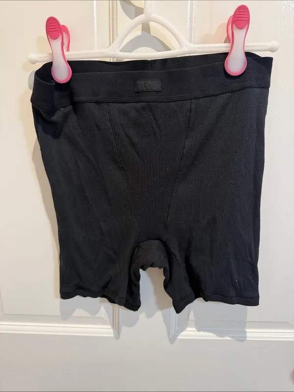 SKIMS Black Cotton Ribbed Boxer Short - Image 5