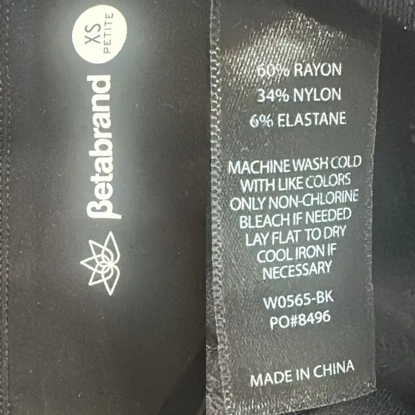 Betabrand‎ Black Mid-Rise Flare Pull-On Ponte Dress Yoga Pants XS Petite Career - Image 7
