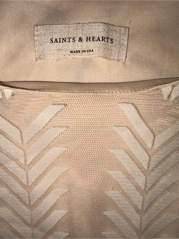 Light Cream Patterned Women's Blouse Size M - Image 2