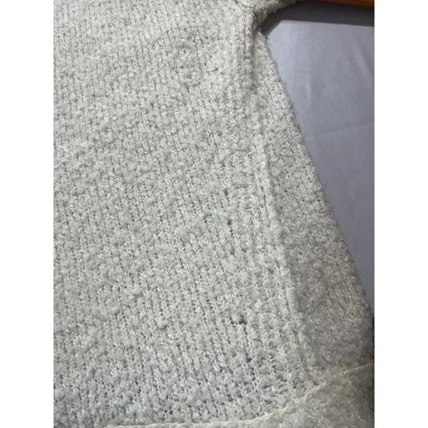 Free People Alpaca Blend Oversized‎ VNeck Chunky Knit Sweater Women S Cream Boho - Image 6