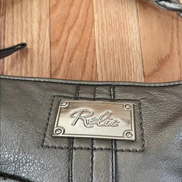 Y2K Relic Silver Metallic Slouchy Shoulder Bag Women Festival - Image 2