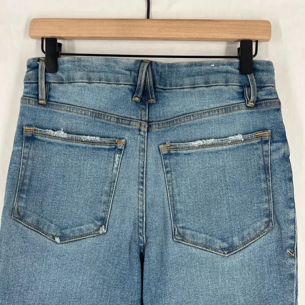 Good American Good Jeans Womens 6 Blue‎ Medium Wash Denim High Rise Distressed - Image 9