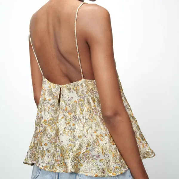Zara gold foiled Cami Top - Image 2
