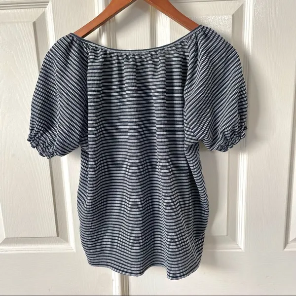 Madewell Texture and Thread striped peasant top - Image 4